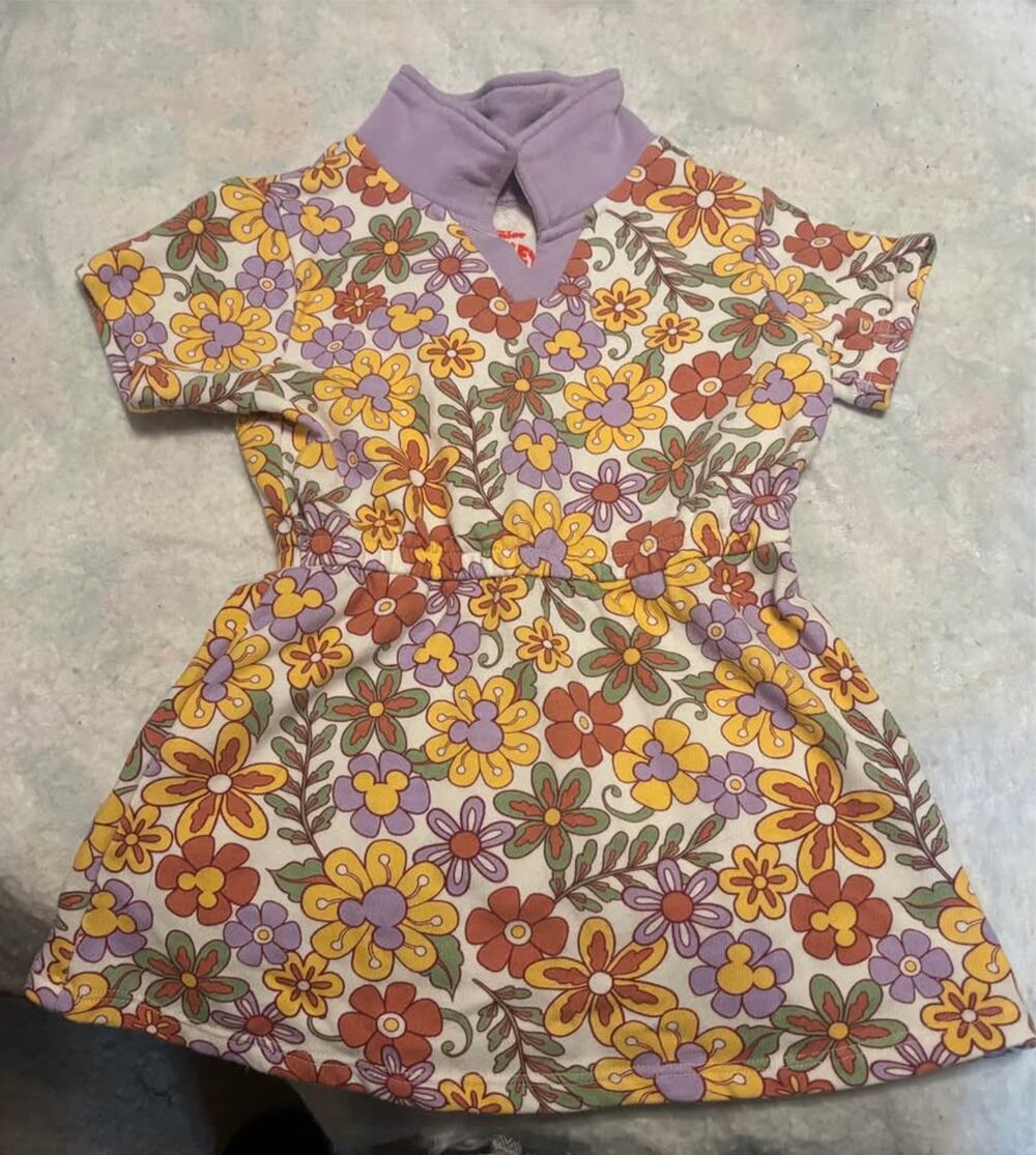 Disney Junior Mickey Mouse Retro Floral Dress Girls 2T Purple Collar
